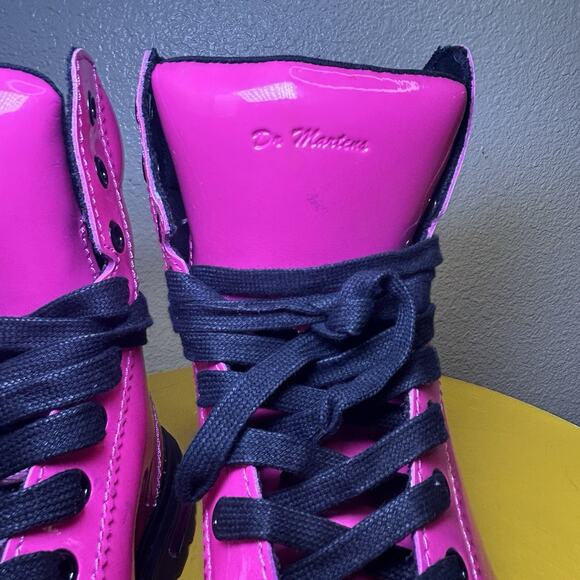 Dr Martens Hot Pink Mix Lamper Boots High Top Women's US 7 Patent Leather Docs - Picture 5 of 16